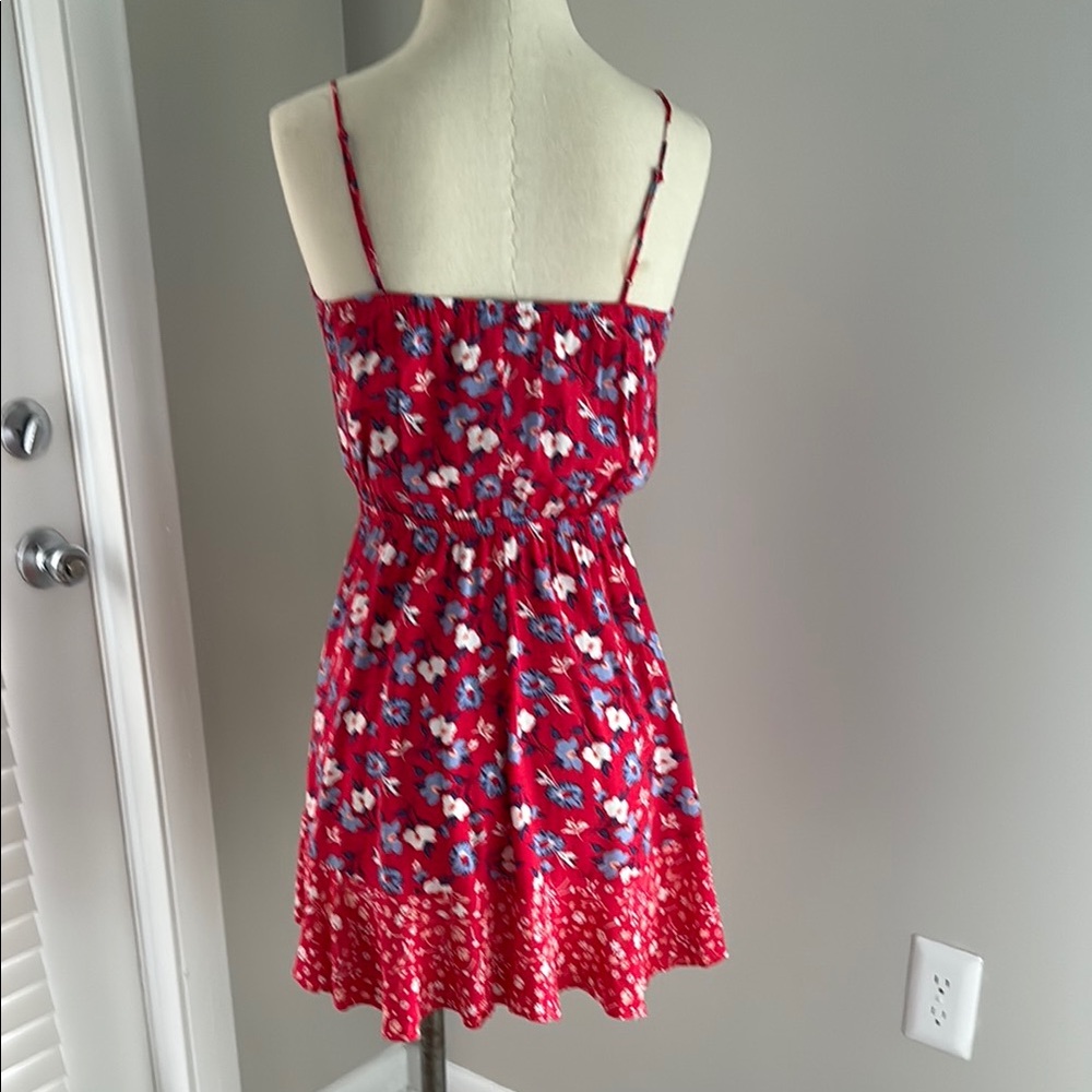 Express Red and Blue Ruffle Mini Dress - Picture 3 of 10